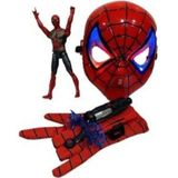 Spiderman Ağ Atan Eldiven Işıklı Maske 18 cm Işıklı Figür 3 Lü Set Oyuncak