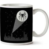 Spiderman Batsignal Cityscape Iki Tarafı Baskılı Kupa Bardak