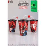 SPIDERMAN "DEKOMUS CEP DEFTERİ HEDİYELİ" LİSANSLI PİPETLİ BARDAK