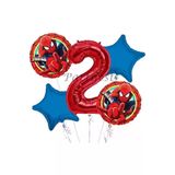 Spiderman Örümcek Adam 2 Yaş Balon Set Balon Folyo Set Spiderman Konsept Doğum Günü Set Yaş Balon