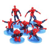 Spiderman - Örümcek Adam 5-7 Cm 7 Li Tam Set Oyuncak Figür Pasta Süsü Spider - Man