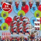 SPİDERMAN ÖRÜMCEK ADAM DOĞUM GÜNÜ PARTİ MALZEMELERİ SÜSLERİ SETİ 24 KİŞİLİK