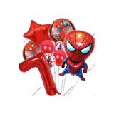 Spiderman Örümcek Adam Konsept 7 Yaş Balon Set Spiderman Örümcek Adam Konsept Doğum Günü Set