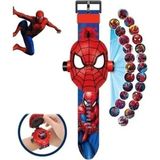 Spiderman Örümcek Adam Projeksiyonlu Dijital Çocuk Saati Duvara Yansıtmalı Projektör Saat Spiderman - 08 Kırmızı