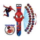 spiderman örümcek adam projeksiyonlu saat 24 farklı karakteri duvara yansıtır - Çok Renkli