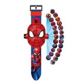 Spiderman Örümcek Adam Projeksiyonlu Saat 24 Farklı Karakteri Duvara Yansıtır