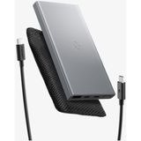 Spigen 10000 mAh Slim Alüminyum Kasa 22.5W USB-C + USB-A Hızlı Şarj 3 Portlu Powerbank / 1 Metre Type-C Harici Kablolu Taşınabilir Şarj Cihazı + Çanta EA2210 Gri - ABA09432 (Spigen TR Garantili)