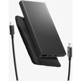Spigen 10000 mAh Slim Alüminyum Kasa 22.5W USB-C + USB-A Hızlı Şarj 3 Portlu Powerbank / 1 Metre Type-C Harici Kablolu Taşınabilir Şarj Cihazı + Çanta EA2210 Siyah - ABA09431 (Spigen TR Garantili)