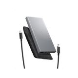 Spigen 10000 Mah Slim Alüminyum Kasa 22,5w Usb-c + Usb-a Giriş / Çıkış Hızlı Şarj 3 Portlu Powerbank / 1 Metre Type-c Harici Kablolu Taşınabilir Şarj Cihazı + Taşıma Çantası Ea2210 Gray Gri