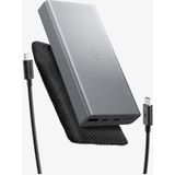 Spigen 20000 mAh Alüminyum Kasa 30W USB-C + USB-A Hızlı Şarj 3 Portlu Powerbank / 1 Metre Type-C Harici Kablolu Taşınabilir Şarj Cihazı + Çanta EA3020 Gri - ABA09434 (Spigen TR Garantili)