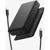 Spigen 30000 mAh 30W USB-C + USB-A Hızlı Şarj 3 Portlu Powerbank / 1 Metre Type-C Harici Kablolu Taşınabilir Şarj Cihazı + Çanta EA3030 Siyah - ABA09435 (Spigen TR Garantili)