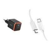 Spigen 30W USB-C Ultra Mini Hızlı Şarj Aleti Samsung PPS/Isı Düşürücü GaN Destekli Akım Korumalı Güç Adaptörü iPhone & Android & iPad & MacBook Type-C Black Spigen USB-C to USB-C 2 Metre Kablo 60W