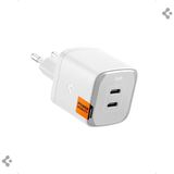 Spigen 45W USB-C 2 Port Mini Hızlı Şarj Aleti PPS 2.0 Super Hızlı Şarj GaN Pro Isı Düşürücü Güç Adaptörü Akım Koruma iPhone & Android & iPad & MacBook Type-C Beyaz - ACH05155 (Spigen TR Garantili) - White