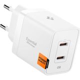 Spigen 47W Usb-C 2 Port Mini Hızlı Şarj Aleti Pps 2.0 Super Hızlı Şarj Gan Pro Isı Düşürücü Güç Adaptörü Akım Koruma iPhone & Android & iPad & MacBook Type-C Beyaz - ACH08707 (Spigen Tr Garantili) - 0-Bordo