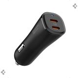 Spigen 50W USB-C 2 Port Araç içi Hızlı Şarj Aleti PPS Desteği Akım Korumalı Güç Adaptörü Çakmaklık iPhone & Android & iPad & MacBook Type-C PD 3.0 30W + 20W EV502 - ACP08523 - Siyah