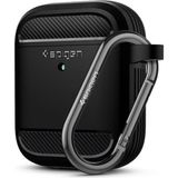 Spigen Apple AirPods 2/1 Nesil Uyumlu Kılıf Rugged Armor Black - ASD01117