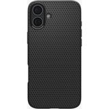 Spigen Apple iPhone 16 Plus ile Uyumlu ince Kılıf Liquid Air Hava Kanalı Teknolojisi™ Askeri Sınıf Koruma Matte Black Dokulu Yüzey Kapak - ACS08066