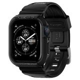 Spigen Apple Watch 45mm (Seri 9/8/7) Kılıf & Kordon Kayış Rugged Armor Pro Black - 062CS25324