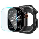 Spigen Apple Watch 49mm Ultra 3/2/1 ile Uyumlu Ekran Koruyuculu Kılıf Rugged Armor + Glas.tR Slim Matte Black - ACS11414