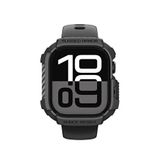 Spigen Apple Watch Seri 11/10 Ile Uyumlu 42 Mm Kılıf Rugged Armor 2 Matte Black Akıllı Saat Kordon - Siyah