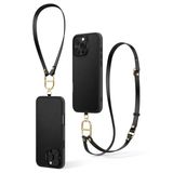 Spigen Ciel by CYRILL iPhone 16 Pro Max ile Uyumlu MagSafe Kılıf Kajuk Mag Charm Askı ipi özellikli Vegan Deri Siyah Kapak - ACS08400 (Spigen TR Garantili)