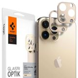 Spigen iPhone 13 Pro Max / 13 Pro ile uyumlu Kamera Lens Camı Koruyucu GLAS.tR Optik (2 Adet) Gold - AGL04034