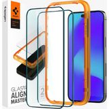 Spigen iPhone 14 Pro ile Uyumlu Kolay Kurulum Cam Ekran Koruyucu GLAS.tR AlignMaster (2 Adet) Siyah - AGL05216 (Spigen TR Garantili)