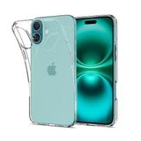 Spigen İphone 16 Plus İle Uyumlu İnce Kılıf Liquid Crystal Sararma Karşıtı Duraclear Hava Kanalı Teknolojisi Askeri Sınıf Koruma Crystal Clear Şeffaf Kapak - Acs08064-Ambalaj Hasarlı Sıfır