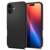 Spigen iPhone 16 Plus ile Uyumlu Kılıf Liquid Air Kaymaz Dokulu Yüzey Siyah Kapak - ACS08066 (Spigen TR Garantili)