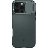 Spigen iPhone 16 Pro ile uyumlu Kamera Korumalı MagSafe Kılıf Optik Armor Hava Kanalı Teknolojisi™ Askeri Sınıf Koruma MagFit Abyss Green Dokulu Yüzey Kapak - ACS08150