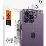 Spigen iPhone 16 Pro Max / 16 Pro / 15 Pro Max / 15 Pro / 14 Pro Max / 14 Pro ile Uyumlu Kamera Lens Camı Koruyucu GLAS.tR Optik (2 Adet) Şeffaf - AGL05761 (Spigen TR Garantili) - Crystal Clear