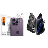 Spigen iPhone 16 Pro Max / 16 Pro / 15 Pro Max / 15 Pro / 14 Pro Max / 14 Pro Kamera Lens Camı Koruyucu GLAS.tR Optik (2 Adet) Crystal Clear - AGL05761 Spigen iPhone 16 Pro Max ince MagSafe Kılıf
