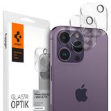 Spigen iPhone 16 Pro/Pro Max / 15 Pro/15 Pro ile Uyumlu Kamera Lens Camı Koruyucu GLAS.tR Optik (2 Adet) Şeffaf - AGL05761 (Spigen TR Garantili)