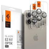Spigen iPhone 17 Pro / 17 Pro Max / 16 Pro / 16 Pro Max / 15 Pro / 15 Pro Max ile Uyumlu Kolay Kurulum Kamera Lens Camı Koruyucu GLAS.tR EZ Fit Optik Pro (2 Adet) Bej - AGL07163 (Spigen TR Garantili)