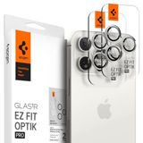 Spigen iPhone 17 Pro/Pro Max /16 Pro/Pro Max ile Uyumlu Kolay Kurulum Kamera Lens Camı Koruyucu GLAS.tR EZ Fit Optik Pro (2 Adet) Beyaz - AGL07165 (Spigen TR Garantili)