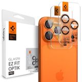 Spigen iPhone 17 Pro/Pro Max /16 Pro/Pro Max ile Uyumlu Kolay Kurulum Kamera Lens Camı Koruyucu GLAS.tR EZ Fit Optik Pro (2 Adet) Turuncu - AGL10123 (Spigen TR Garantili)