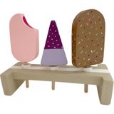 Spika & co Chocolate Strawberry Rasberry Oyuncak Ahşap Dondurma Seti - Pembe - Kahverengi - Mor - Standart