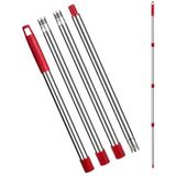 Spin Mop Yedek Kolu, 4 Bölümlü Paspas veya Süpürge Sapı/Çubuğu, O Cedar Spin Paspas Yedekleri ve Süpürgeleri ile Uyumlu, Amerikan Dişli Eklem - 30 "ila 59"