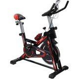 Spinning Bike Dikey Kondisyon Bisikleti – Ayarlanabilir ve Sessiz Ev Tipi Egzersiz Aleti - Kırmızı