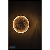 spira RGB Ay Gece Lambası , RGB Duvar Lambası Ebat 30X30,, RGB Ay Aplik Lamba , Gece Lambası , Ay Kabartmalı Gece Lambası , Üç Boyutlu Ay Dekorlu Işıklı Tablo