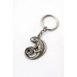 Spiral Chameleon – Bukalemun Figürlü Eskitme Gümüş Renk Metal Anahtarlık
