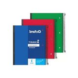 Spiral Defter 3'Lü Paket, 1 Konu, Üniversite Kuralı, Dayanıklı Plastik Kapaklar, Güçlü Bobin, 1 Cep, 8,5 X 11, 100 Yaprak, Mavi, Kırmızı, Yeşil (89801)