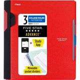 Spiral Defter + Çalışma Uygulaması, 3 Konu, Kolej Çizgili Kağıt, Spiral Korumalı Ileri Defter, Hareketli Sekmeli Bölücüler ve Genişleyen Cepler, 8-1/2 - 0 - --