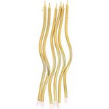 Spiral Kıvrık Gold Parlak Altın Mumlar Pasta Mumu 6lı