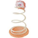 Spiral Yaylı Hareketli Kedi Oyuncağı – Renkli Zıplayan Fare Figürlü Oyun Aparatı - Çok Renkli