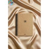 Spiralli 80 Yaprak Çizgili Küçük Boy Sert Kapak Not Defteri Kraft Kağıt 14X19 Cm
