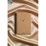 Spiralli 80 Yaprak Çizgisiz Küçük Boy Sert Kapak Not Defteri Kraft Kağıt 14X19 Cm