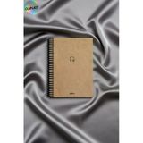 Spiralli 80 Yaprak Kareli Küçük Boy Sert Kapak Not Defteri Kraft Kağıt 14X19 Cm