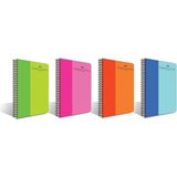 Spiralli Defter, A4, 120 Yaprak, 70G Kağıt, Kareli, Dayanıklı Plastik Kapak, Asorti Renkler, Kul - Standart