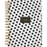 Spiralli Defter A5 120 Yaprak , 4 Ayraçlı, 30 Yap.çizgili + 30 Yap.çizgili + 30 Yap. Noktalı + 30 Yaprak, "black&white. Dots" Beyaz